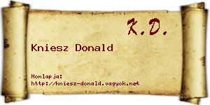 Kniesz Donald névjegykártya
